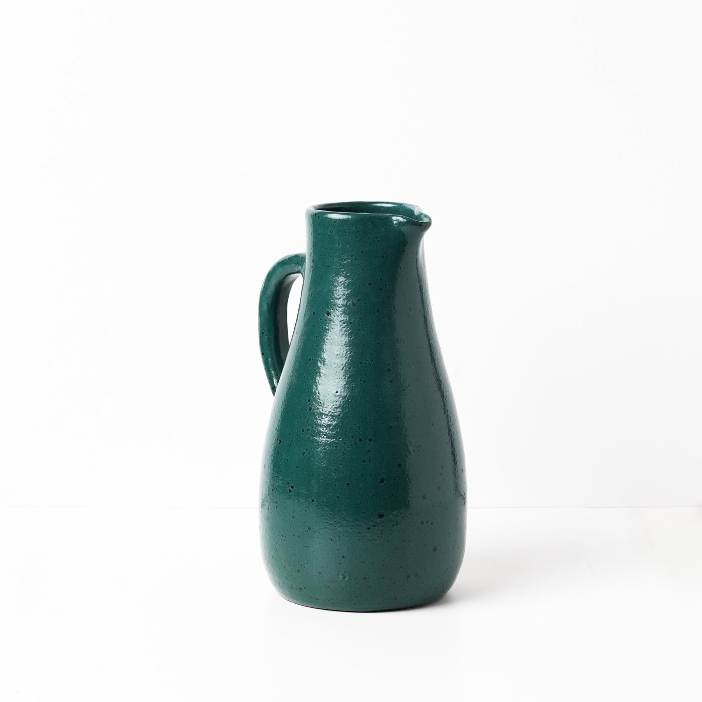 Emerald Green hand thrown ceramic pitcher by Gaëlle Le Doledec