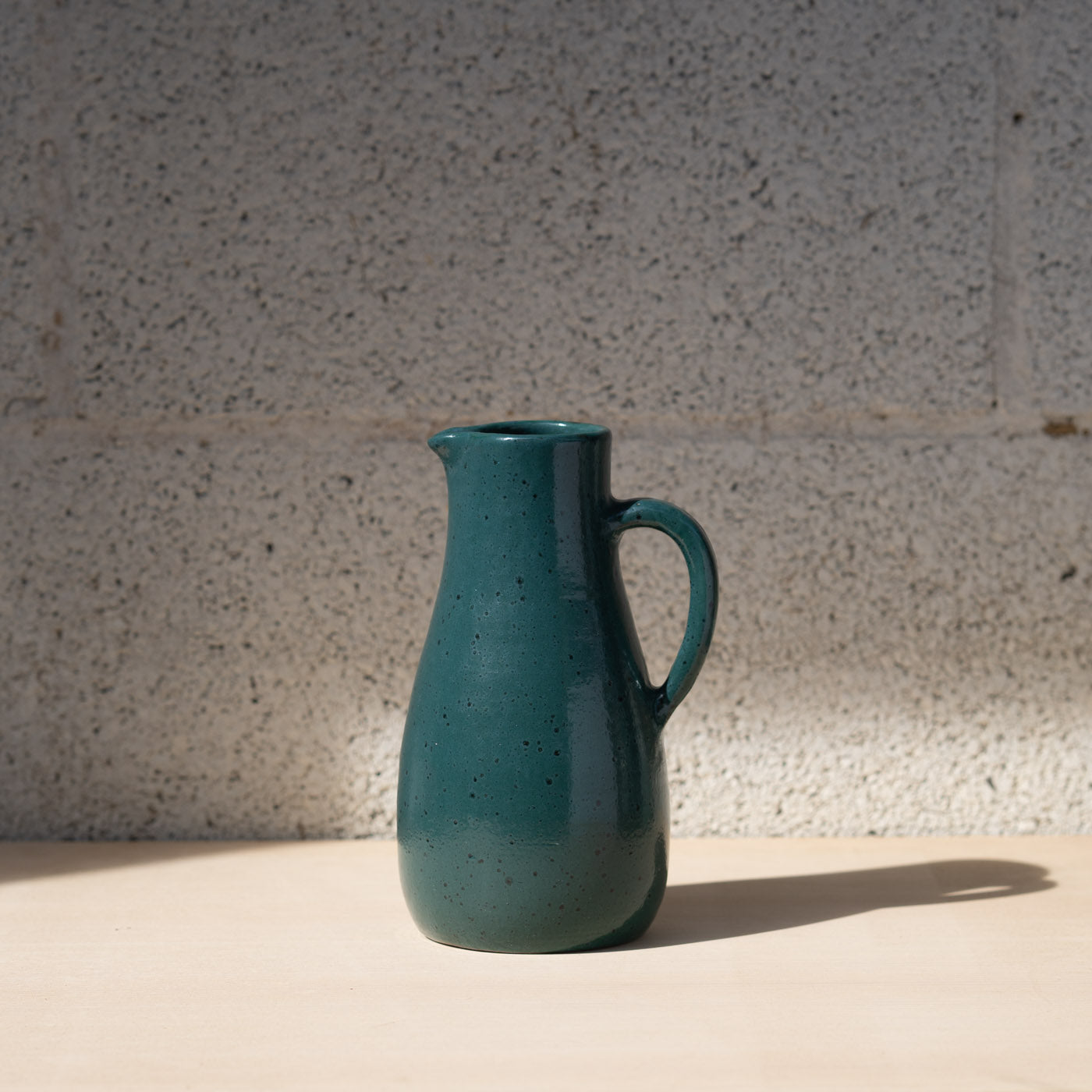 Emerald Green hand thrown ceramic pitcher by Gaëlle Le Doledec