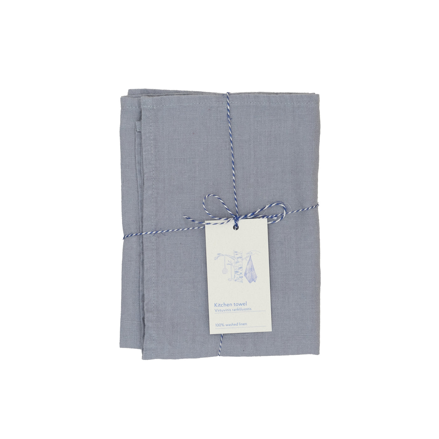 Light grey premium linen kitchen tea towel