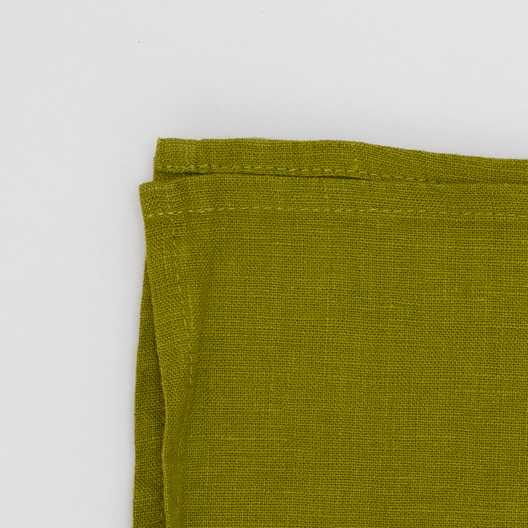Moss green premium linen kitchen tea towel