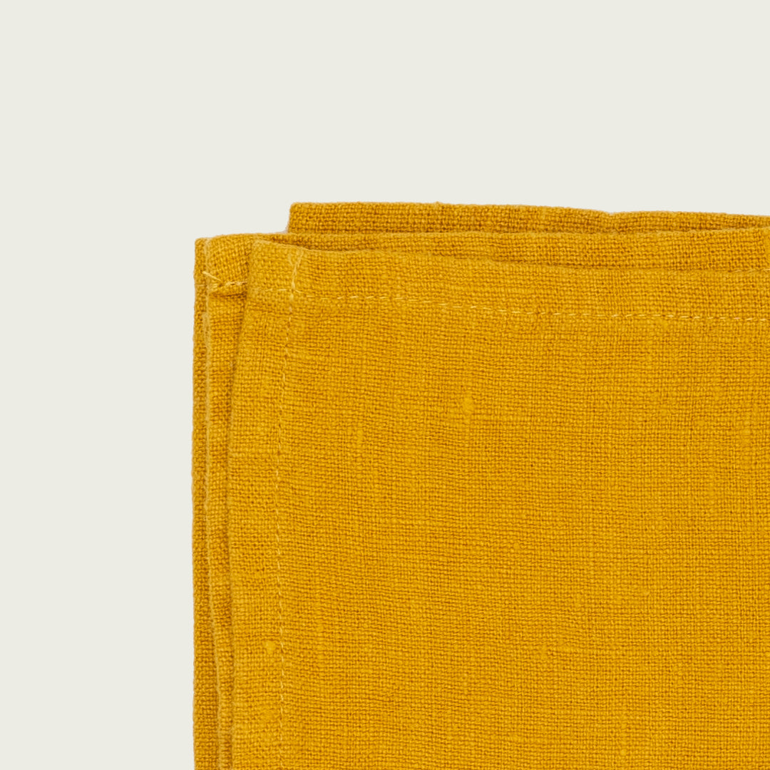 yellow mustard premium linen kitchen tea towel